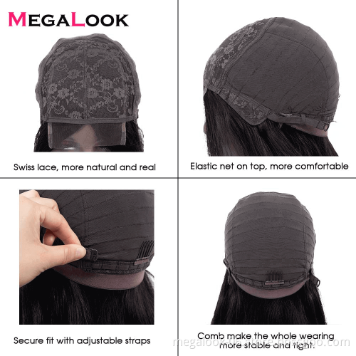 Megalook Short Bob Wigs Human Lace Frontal Closure Bob Wigs 150% 180% Full Brazilian Cuticle Aligned Human Hair Wig